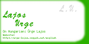 lajos urge business card