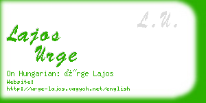 lajos urge business card